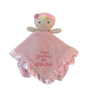 Kids Preferred Pink Baby Doll Lovey 13" Thank Heaven for Little Girls Satin Trim